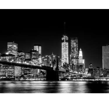 What could be more picturesque than the East river in New York city?  This black and white New York wall mural is perfect for you.