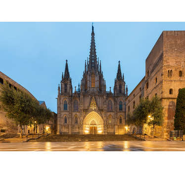 Exclusive photomural Barcelona of the Cathedral at sunset with which you can enjoy wonderful views of one of the most emblematic buildings.