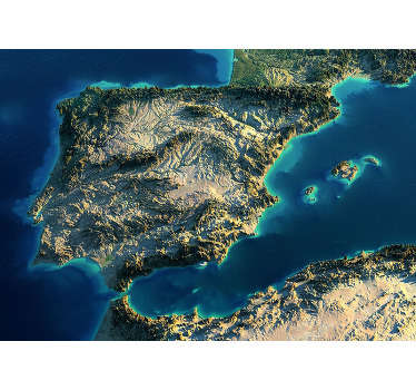 Fotomural mapamundi 3D España - TenVinilo