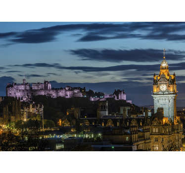 Edinburgh at night wall mural - TenStickers