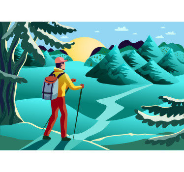 这张令人惊叹的森林墙壁画带有动画景观设计，让您无需沉闷的墙壁。到处都是树木和魔法。