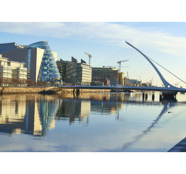 City wall mural Dublin river - TenStickers