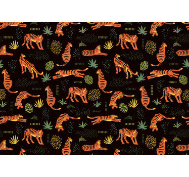 This beautiful wall mural shows imaginations of tigers taking different positions, especially to make your children happy!