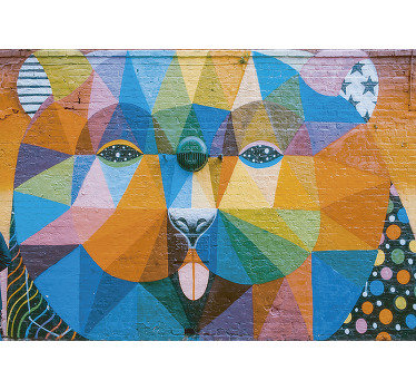 Design mural urbain et culturel créé en plusieurs couleurs avec un visage qui a une trace de tradition. Cette conception embellira votre maison.