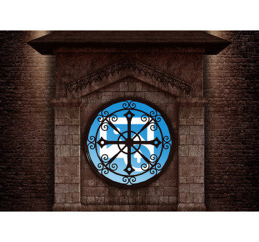Fotomural pared textura piedra con reloj en el centro en el que puedes adjuntar la imagen que desees y disfrutar de un diseño único. 