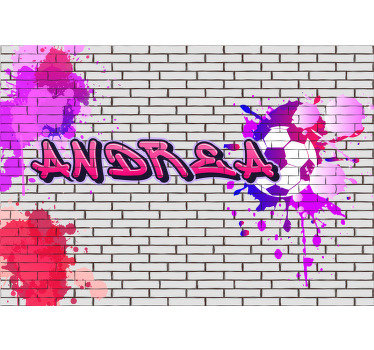 Rose / lilla graffiti fodboldfototapet fototapet - TenStickers