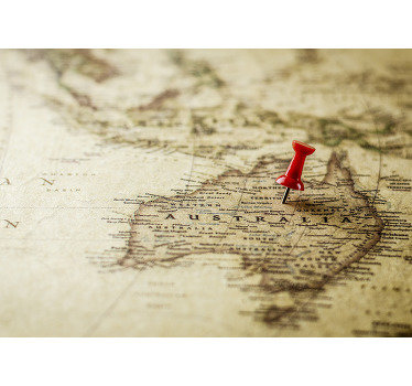 Australian Map with pin City wall mural - TenStickers
