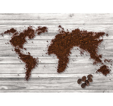 World Map wall mural Coffee - TenStickers