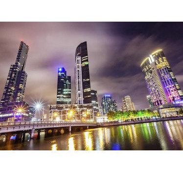 Melbourne downtown night City wall mural - TenStickers