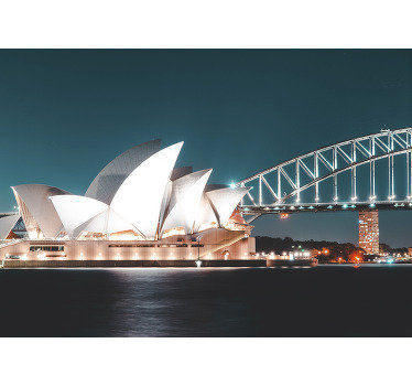 Opera House and Habour Bridge City wall mural - TenStickers