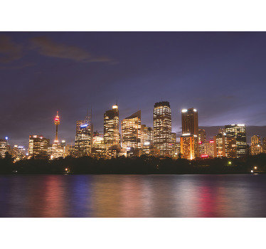Sydney view at night City wall mural - TenStickers