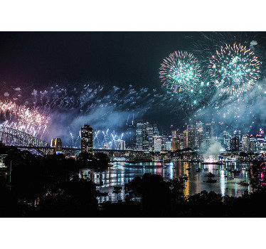 Sydney Fireworks City wall mural - TenStickers