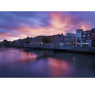 Night in Dublin City wall mural - TenStickers