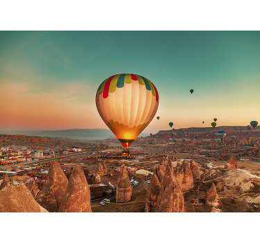 Fotomural de pared desierto de globo de aire  - TenVinilo