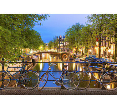 The canals in Amsterdam are famous all over the world Get this beautiful wall mural of Amsterdam for your home or company!