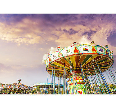 Vintage carousel wall mural - TenStickers