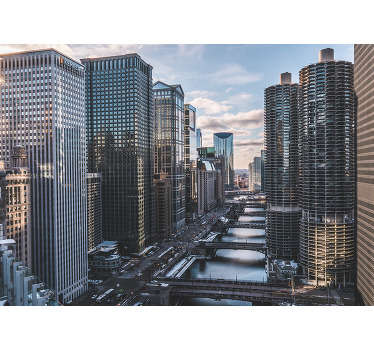 Chicago Wall Mural aerial - TenStickers