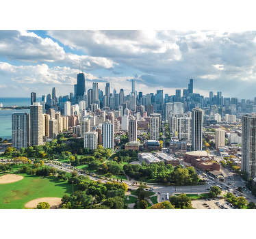 Stadt Fototapete Chicago City und Lincoln Park - TenStickers