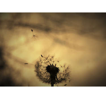 Lavlji zubi zidni mural maslačak shilouette - TenStickers