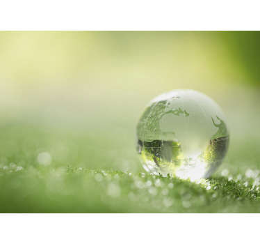 šumski zidni mural kap vode preko trave - TenStickers