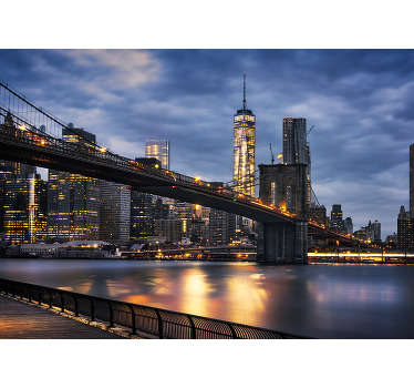 Fototapete New York skyline von brooklyn bridge - TenStickers