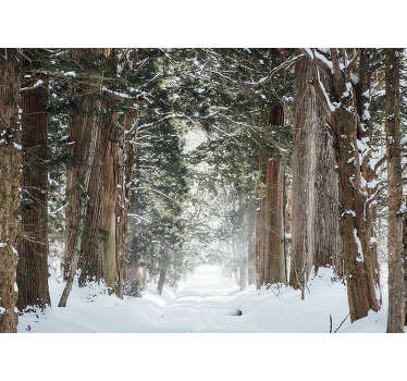 Gosta do período de neve? Se gosta mais do que o verão, não se preocupe, com este mural de parede decorativo de floresta pode trazer neve até si! 