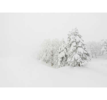 Papier peint tempête hivernale et forêt d'arbres - TenStickers