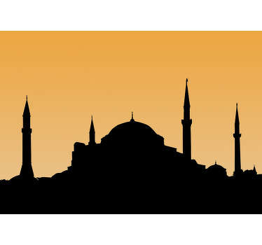 Türkiye eski town silouet duvar resmi - TenStickers