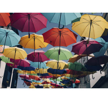 Mural de parede de lugares Guarda-chuvas de Águeda - TenStickers