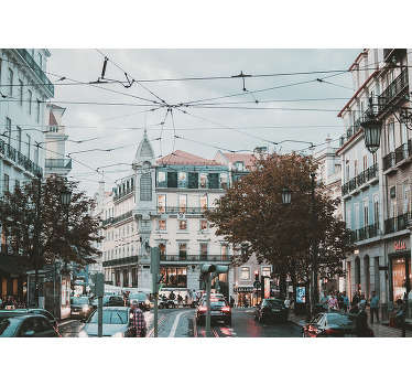 Fotomural decorativo de lugares Baixa-Chiado - TenStickers