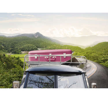 στην τοιχογραφία του vintage αυτοκινήτου - TenStickers