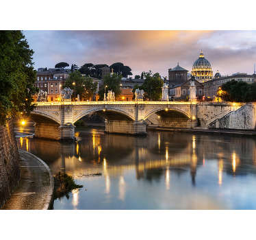 Make your mornings beautiful and wake up with the beautiful view of Rome with this landscape wall mural. Choose the perfect size for your walls!
