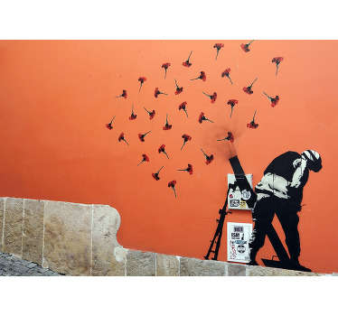 Fotomurais de arte Lutar com cravos - TenStickers