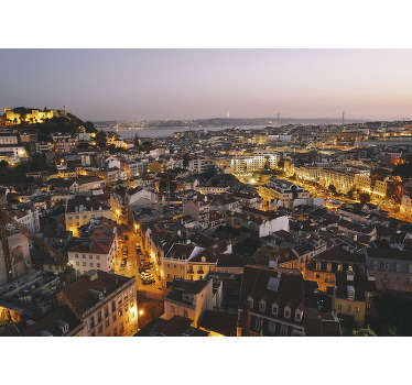 Fotomurais de lugares Luzes da cidade de lisboa - TenStickers
