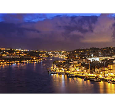 Fotomural de cidades e países Noite do Porto - TenStickers