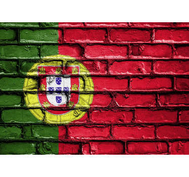 Mural de parede Bandeira de Portugal em tijolo  - TenStickers