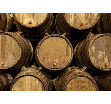 Mural de parede decorativo pipa de vinho português - TenStickers