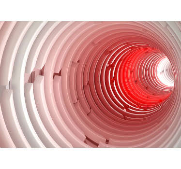 Enjoy our stereoscopic 3D photo wallpaper that shows a round tunnel that seems so realistic. Create the appropriate 3D effect on the desired wall .