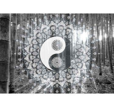 Ying yang paisley zen foto pozadina - TenStickers