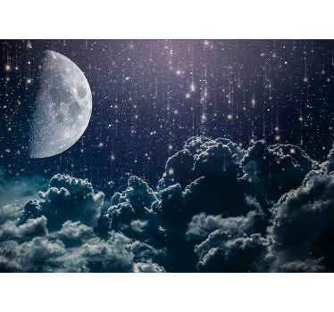 Hold hulló csillagokkal táj falfestmény - TenStickers