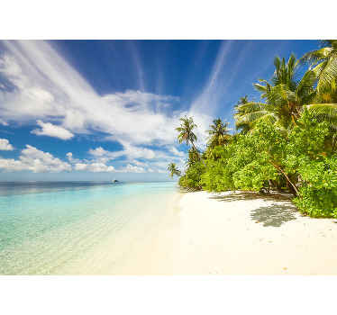 Create that nature and breath taking view in your home in  our  amazing tropical isle sea scenery photo mural. It is easy to apply and of high quality.