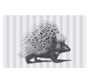 Kirpi sanat siyah ve beyaz yatak odası duvar resimleri - TenStickers