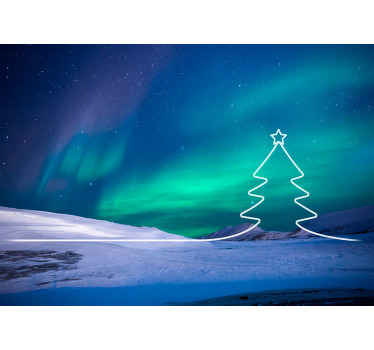 Christmas tree Line Lounge Photo Wallpaper - TenStickers