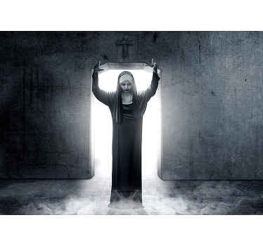 Eerie Nun Figure christmas wall mural - TenStickers
