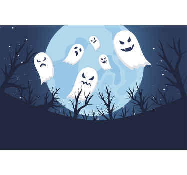 Fotomural infantil halloween fantasmas gruñones - TenVinilo