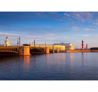 říční most ve st. Fototapeta petersburg - TenStickers