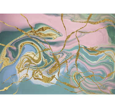 Fotomural imitación mármol tonos azul y rosa - TenVinilo