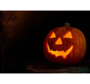 Fotomural Halloween de calabaza alumbrada - TenVinilo