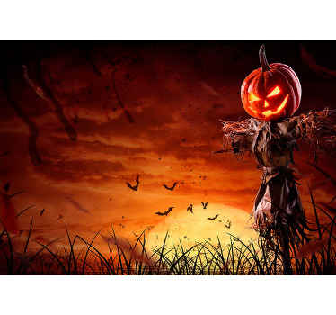 Skræmmende græskar halloween fototapet - TenStickers