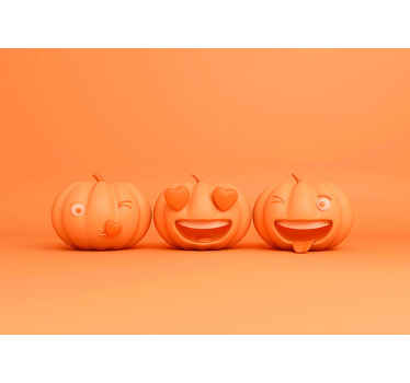 Fotomural Halloween emojis calabazas - TenVinilo
